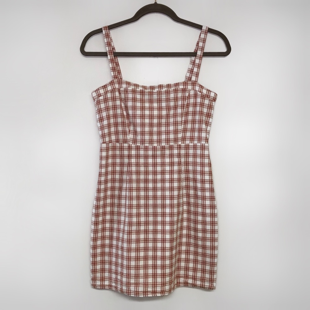 Forever 21 red and white plaid mini dress